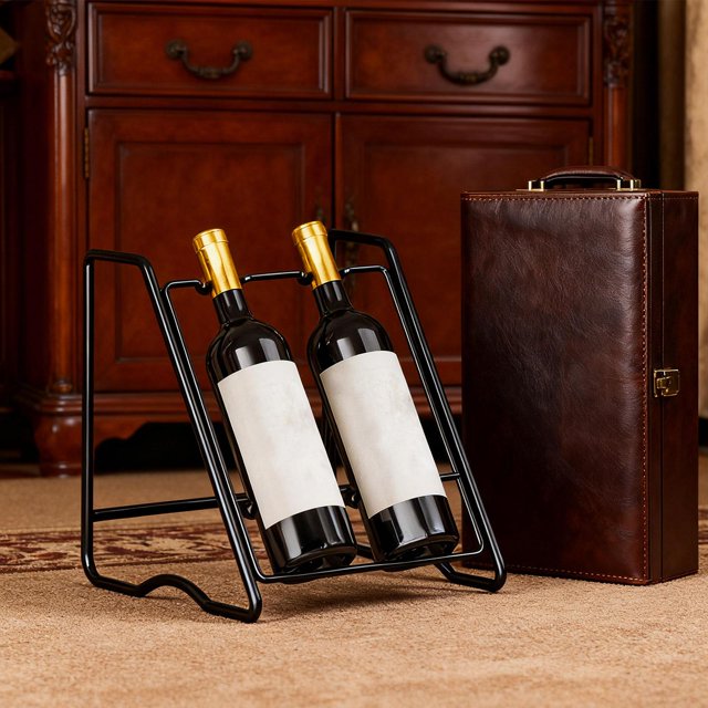 Estante de exhibición de botellas de vino, ahorra espacio, multiusos, soporte para botellas de vino, para decoración de gabinetes de sótano. 2 filas