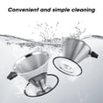 thumbnail image 4 of Stainless Steel Cone Coffee Dripper, Slow Drip Coffee Filter, Paperless and Reusable, Ultra Fine Micromesh Filter,1 x Coffee funnel,Silver, 4 of 7