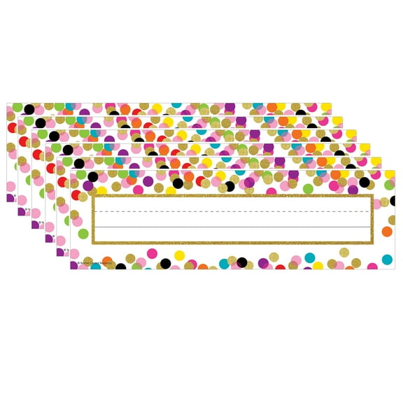 Teacher Created Resources Confetti Name Plates, 36 Per Pack, 6 Packs
