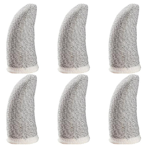 AURARMLET 6Pcs White Sweat-Resistant Finger Sleeves Lightweight Silver Fiber Thumb Covers for Gaming