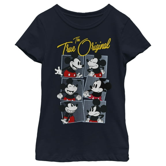 Girl's Mickey & Friends Mickey the True Original  Graphic Tee Navy Blue X Large