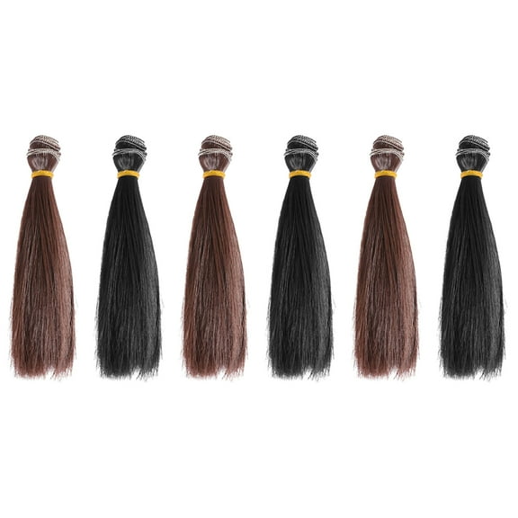 OUNONA 6-Pack Doll Hair for Arts & Crafts, Handcraft Supply Wig Hair for Doll Making and Projects