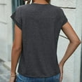 thumbnail image 4 of Cotton Henley Neck Tops for Women Casual Summer Short Sleeve 5-Buttons Crewneck Tee Shirt Pullover Plain Tshirts (Small, Dark Gray), 4 of 7