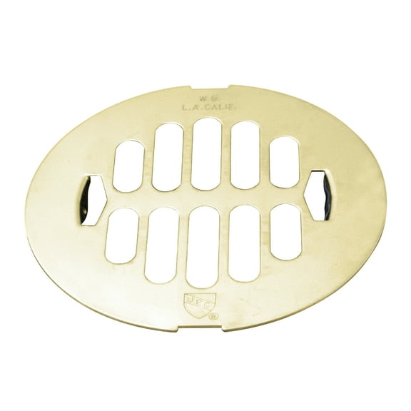 Westbrass D3198-03 4-1/4" OD Brass Snap-in Shower Drain Cover, Polished Brass