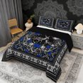 thumbnail image 2 of Erosebridal Hunting Deer Full Size Comforter Sets, Bohemian Aztec Mandala Bedding Sets, Black Gray Blue, Black Reversible 3pcs, 1 Comforter and 2 Pillowcases, 2 of 6