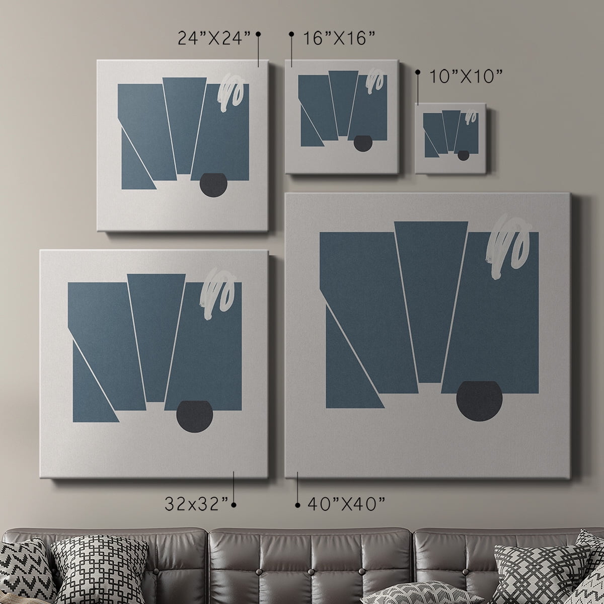 Wexford Home Blue Felt IV-Premium Gallery Wrapped Canvas, 40" x 40" - Ready to Hang