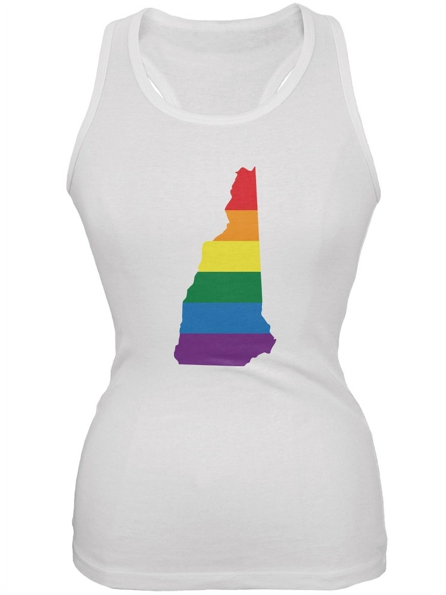 New Hampshire Lgbt Lesbian Pride Rainbow White Juniors Soft Tank Top
