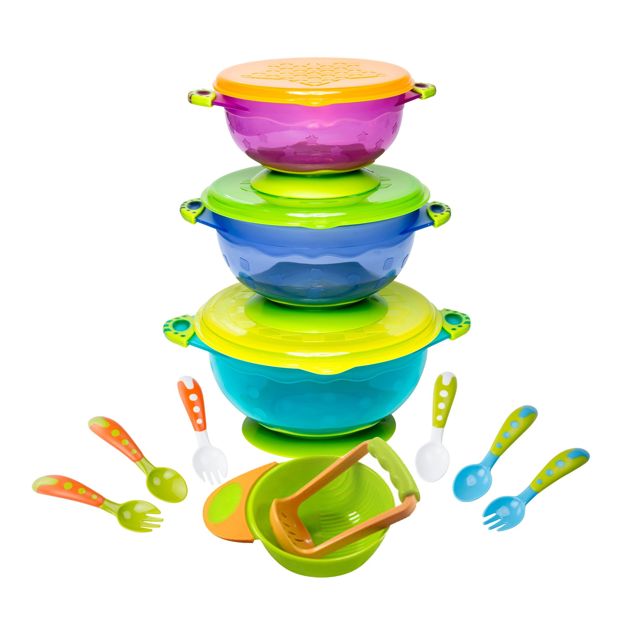 Baby Bowls Feeding Set with Baby Fork and Baby Spoons BPA Free