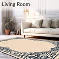 thumbnail image 2 of ODIKA 5'x7' Machine Washable Non-Slip Area Rug, Pistol Outline with Stylized Swirling Baroque High Traffic Rug with Pad, Beige, 669027, 2 of 8