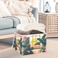 thumbnail image 3 of Yayeee Collapsible Cube Storage Bin with Lid Fabric Closet Decorative Basket with Handles, Pink Sunset, 3 of 7