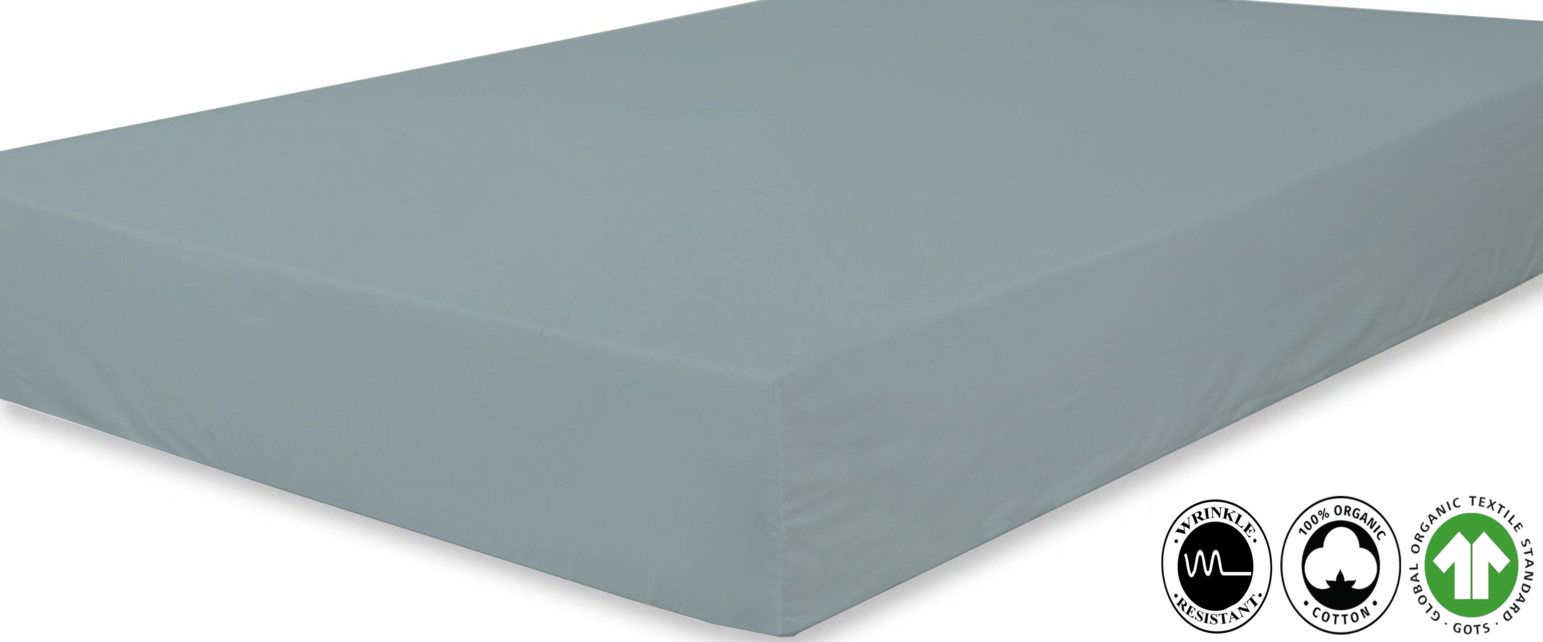 Organic Cotton Wrinkle Resistant Fitted Sheet Extra Deep Pockets