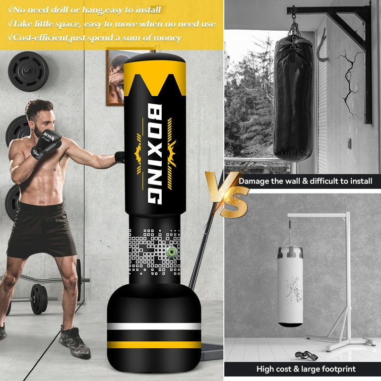 Standing Punching Bag for Adults Heavy Bag with Stand Inflatable