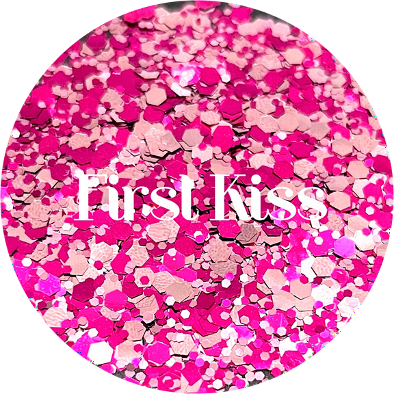 Glitter Heart Co. - High Quality Polyester Glitter - 1 oz Bag - First Kiss - Pink Chunky Mix