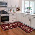 thumbnail image 4 of Buffalo Plaid Snowflake Elk Christmas Sleigh Decorative Kitchen Rug Set of 2, Non-Slip Washable Kitchen Floor Mats for Winter Home Kitchen Christmas Decor, Red and Black Plaid 17x30+17x47inch, 4 of 6