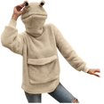 thumbnail image 2 of Women Stitching Three-Dimensional Pocket Cute Design Pullover Sweatershirt Tops, 2 of 9