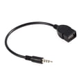 thumbnail image 3 of Cable Adaptador Convertidor de audio de 3.5 mm Macho aux Jack A USB 2.0 Tipo A HISPRA OTG NEGRO 20CM, 3 of 7