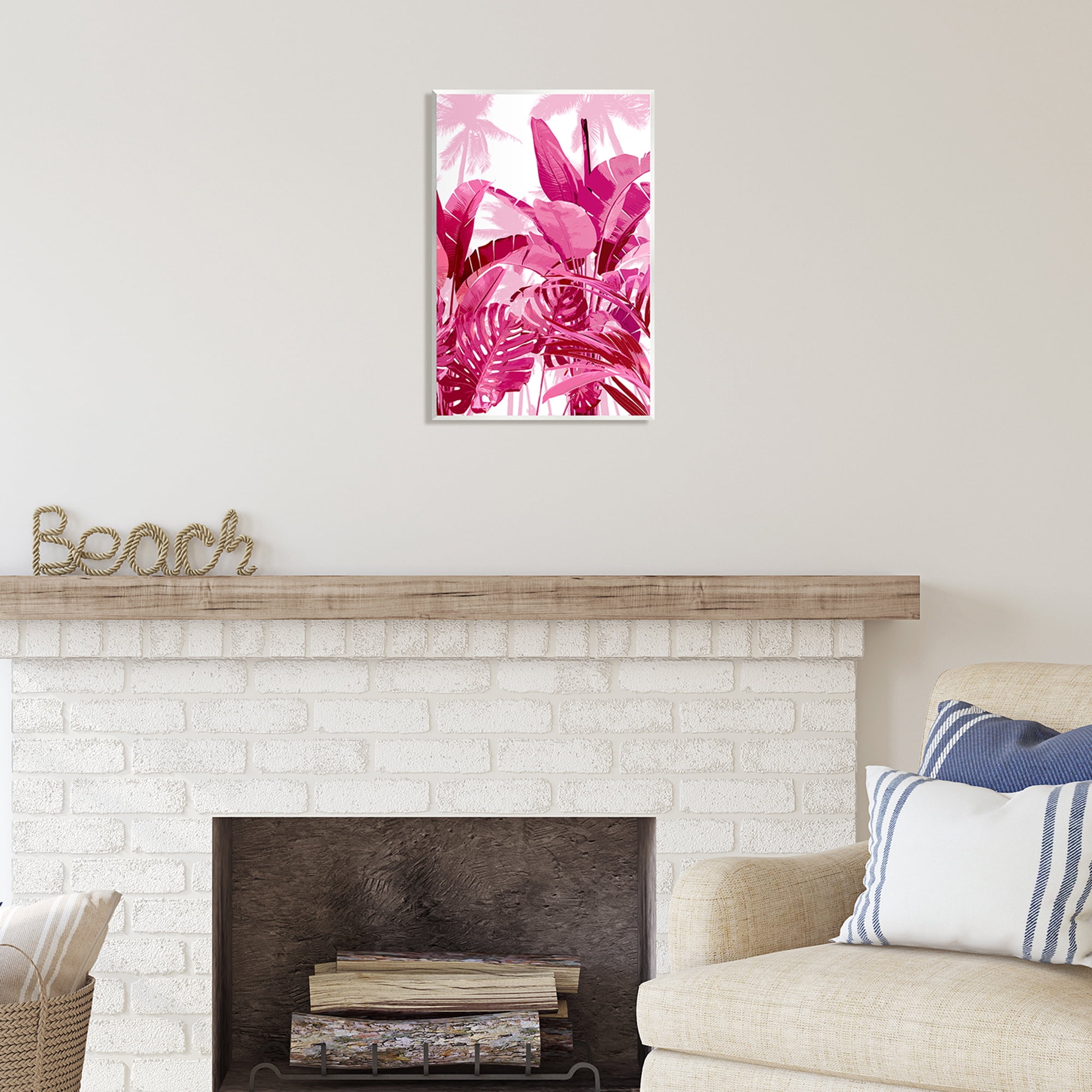 Stupell Industries Modern Pink Palms Botanical & Floral Painting Unframed Art Print Wall Art, 13 x 19