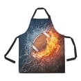 thumbnail image 2 of ASHLEIGH Hipster Cool Softball Ball in Fire and Water Unisex Adjustable Bib Apron with Pockets for Women Men Girls Chef for Cooking Baking Gardening Crafting, 2 of 2