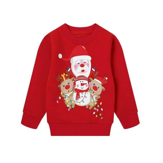 Sedceaty Women Christmas Pullover, Long Sleeve Round Neck Snowman/ Elk/ Tree/ Gift Print Casual Party Street Spring Tops