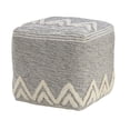 thumbnail image 2 of LR Home Miriam Square Gray/Ivory Shag Mountains Indoor Medium Pouf Ottoman, 16" H x 16" W, 2 of 8