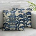 thumbnail image 3 of Creowell Porcelain Throw Pillow Covers,Classic Chinoiserie Blue and White with Pavilion Pattern Throw Pillowcases,Decorative Square Cushion Covers for Couch Bed Car,Multi-Size, 3 of 5