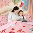 thumbnail image 5 of Manfei Cute Animals 7-Piece Twin Bedding,Farmhouse Christmas Candy Cane Bedding Comforter Set,Pink Reversible, 5 of 7