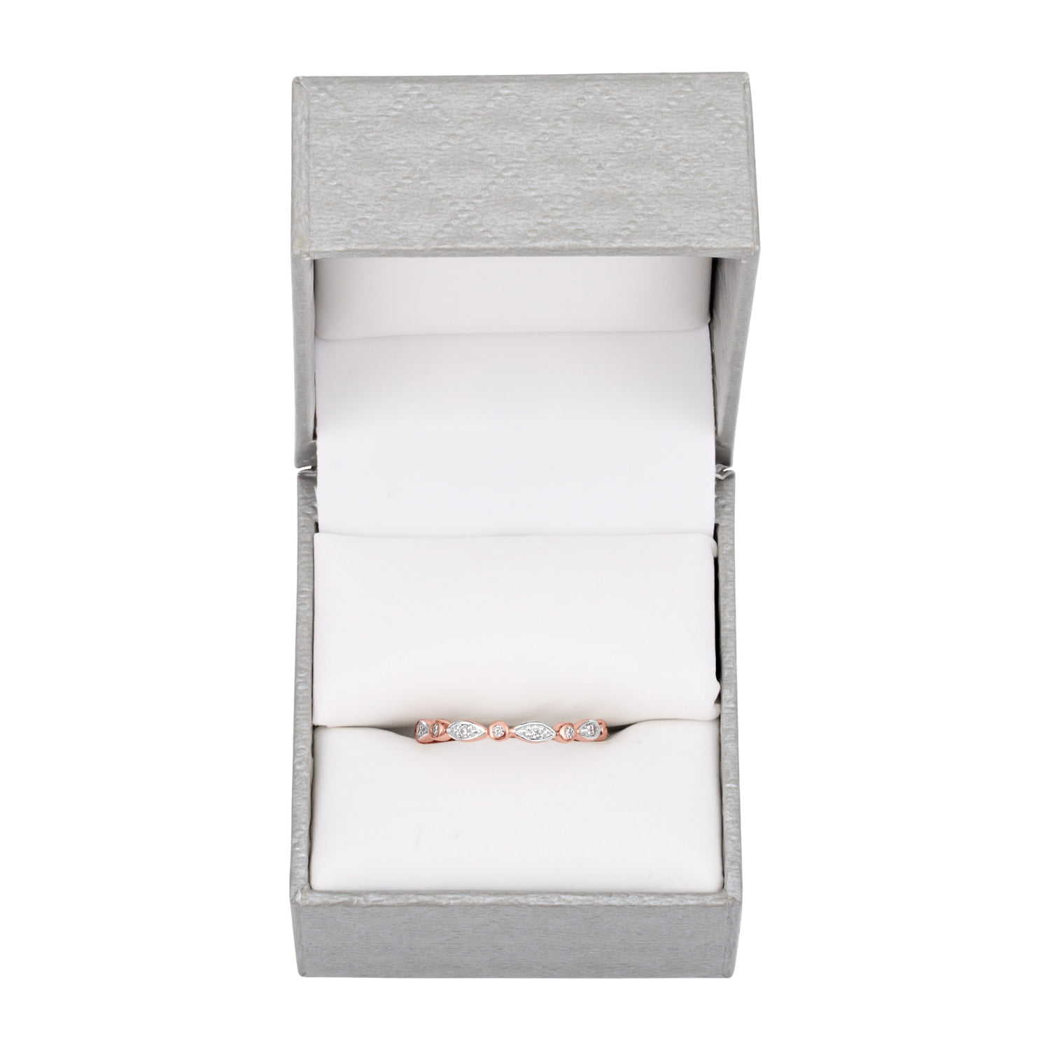 14kt Rose Gold Plated Genuine Diamond Accent Stackable Ring
