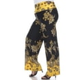 thumbnail image 4 of White Mark Women's Plus Size Floral Paisley Printed Palazzo Pants, 4 of 5