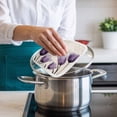 thumbnail image 4 of Purple Tulip Flower Pot Holders for Kitchen Heatproof Potholder, 3 Pack Aesthetics Farmhouse Floral Plant Hot Pads Multipurpose Oven Pads Cloth Potholders Trivet for Cooking Baking, 4 of 8