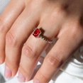thumbnail image 4 of Rhodium Plated Sterling Silver 925 Simulated July Ring Band Red Cubic Zirconia Jewelry Female Size 8, 4 of 4