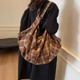 thumbnail image 6 of HUISZJ Canvas Underarm Bag, Adjustable Strap Women Shoulder Bag, Reusable Armpit Bag for Work Travel Outdoor (Brown), 6 of 10