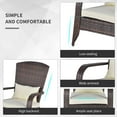 thumbnail image 6 of Outsunny Patio Wicker Adirondack Chair, Outdoor All-Weather Rattan Fire Pit Chair w/ Soft Cushions, Tall Curved Backrest and Comfortable Armrests for Deck or Garden, Cream White, 6 of 10