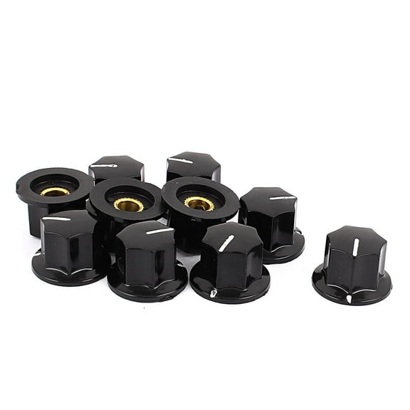 Unique Bargains 10 pcs Plastic Shell Potentiometer Pot Rotary Control Knob for 6mm Dia Shaft