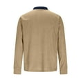 thumbnail image 5 of Corduroy Long Sleeve Polo for Men Classic Button Basic Shirt Casual Slim Fashion Collared Shirt Khaki XXXL, 5 of 7