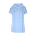 thumbnail image 4 of Timegard Summer Tops for Women Short Sleeve Hoodies Solid Color Loose Comfy Casual Pullover Tops Pockets, 4 of 7