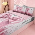 thumbnail image 2 of Homewish Pink Bowknot Zipper Twin Comforter Sets with Fitted Sheet and 2 Pillowcases for Princess Girls, Glitter Cheetah Print Zipper Bedding Set, 2 of 7
