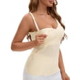 thumbnail image 4 of INSPIRE CHIC Women's Lace Nursing Tanks with Adjustable Straps Breastfeeding V Neck Built-In Bra Cami M White, 4 of 5