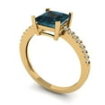 thumbnail image 2 of Solitaire with Accents Engagement Ring for Women - 1.62ct Natural London Blue Topaz in 14K Yellow Gold Promise Ring, 2 of 8