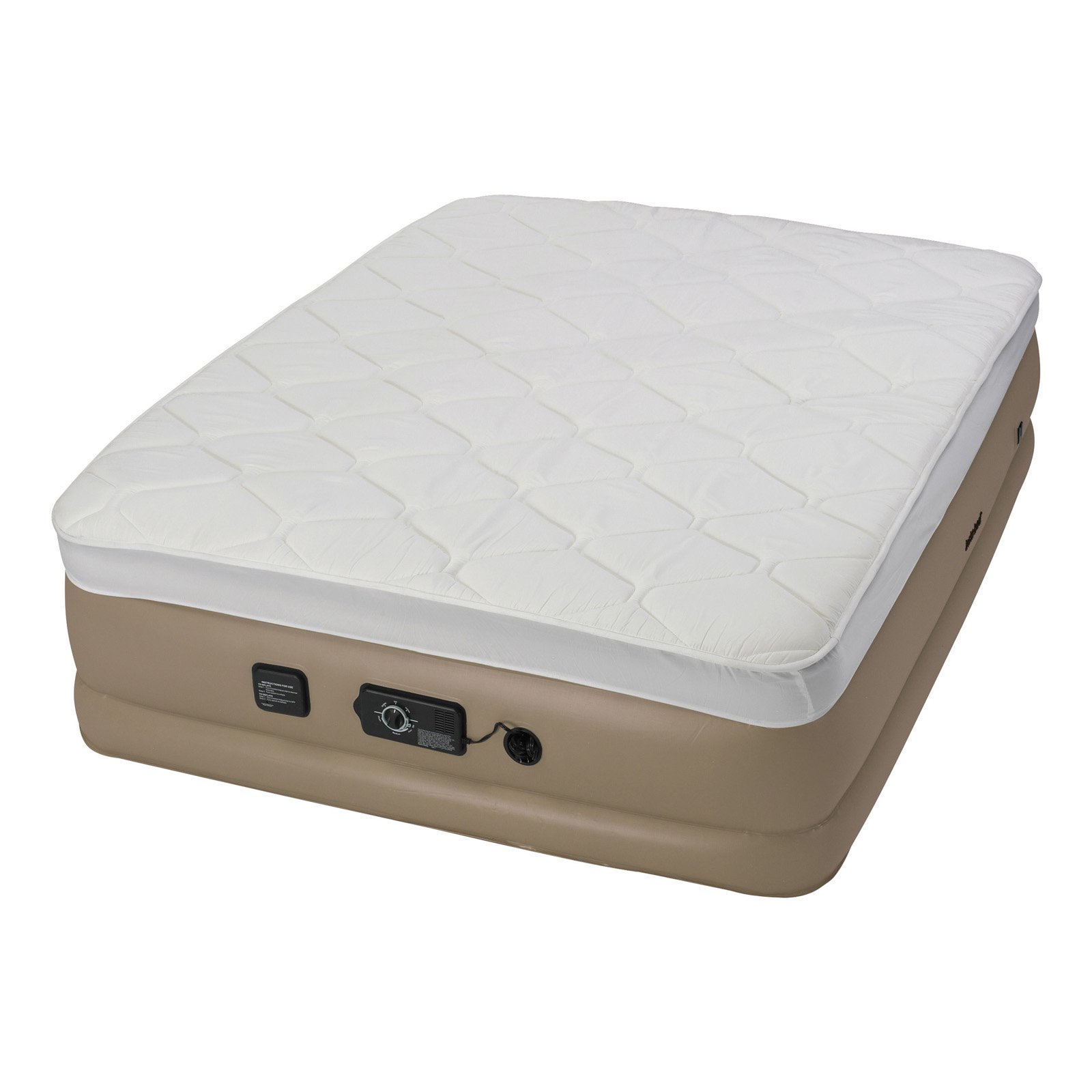 Insta-bed Raised Pillow Top Air Bed With NeverFlat AC Pump, Queen ...