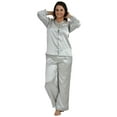 thumbnail image 2 of Up2date Fashion's Women's Striped Satin Pajamas, 2 of 3