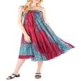 thumbnail image 4 of EIMELI Jupe Maxi Boho pour Femmes Taille Élastique Longue Style Hippie Boho Bleu Vert G, 4 of 8