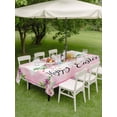 thumbnail image 3 of Outdoor Tablecloth with Umbrella Hole and Zipper, Easter Rectangle Table Cloth 52x70 Inch Waterproof Tablecloth, Spring Watercolor Flower Leaf Plant Pink Picnic Table Cover for Patio Camping, 3 of 7