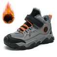 thumbnail image 5 of Otqutp Children Sneakers Children's Winter Shoes Outdoor Winter Warm Lined Non Slip Lightweight Winter Boots Running Shoes Boys Girls Hiking Boots(Gray,9.5-10 Years), 5 of 9