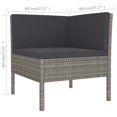 thumbnail image 6 of vidaXL 10 Piece Patio Lounge Set with Cushions Poly Rattan Gray, 6 of 6