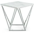 thumbnail image 1 of Meridian Furniture Collection Skyler Chrome Stainless Steel End Table with Stone Top, 20" L x 20" D x 22" H,, 1 of 3