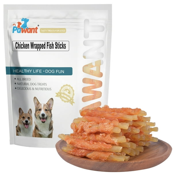 Pawant Dog Treats Soft Chews Rawhide Free Chicken Wrapped Cod Sticks
