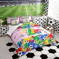 thumbnail image 2 of Erosebridal Letter A Pink Gradient Soccer Ball Print Twin Bedding Sets, Sports Monogram Bedding Comforter Set for Kids Boys and Girls, Reversible 7 Pieces, 2 of 6