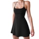 thumbnail image 1 of TaTaai Women's Casual Mini Dress Sleeveless Solid Color Slip Dress with Adjustable Hem Spaghetti Strap Backless Summer Ruffle Gift, 1 of 3