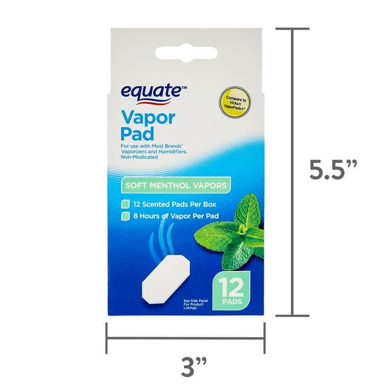 Equate Vapor Pad Soft Menthol Vapors - 12 ct