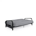 DHP Cleo Black Metal Arm Full Size Futon Frame with 6” Herringbone